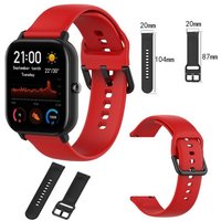 Wigento Smartwatch-Armband Für Amazfit GTS4 Mini Uhr Kunststoff / Silikon Armband Größe L Männer Ersatz Arm Band Rot von Wigento