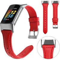 Wigento Smartwatch-Armband Für Fitbit Charge 6 / 5 Leder Uhr Watch Sport Armband Frauen Größe S von Wigento