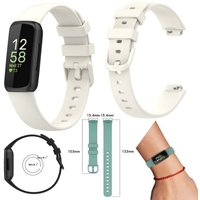 Wigento Smartwatch-Armband Für Fitbit Inspire 3 Watch Uhr Kunststoff / Silikon Armband Ersatz Arm Band Ersatz Beige Größe L / Männer von Wigento
