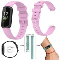 Wigento Smartwatch-Armband Für Fitbit Inspire 3 Watch Uhr Kunststoff / Silikon Armband Ersatz Arm Band Ersatz Lila Größe S / Frauen von Wigento