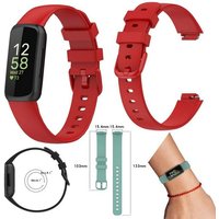 Wigento Smartwatch-Armband Für Fitbit Inspire 3 Watch Uhr Kunststoff / Silikon Armband Ersatz Arm Band Ersatz Rot Größe L / Männer von Wigento