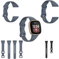 Wigento Smartwatch-Armband Für Fitbit Versa 4 / Versa 3 / Sense Kunststoff / Silikon Armband für Männer / Größe L Cyan-Blau Uhr von Wigento