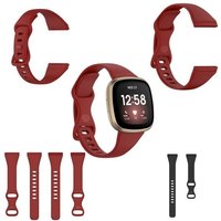 Wigento Smartwatch-Armband Für Fitbit Versa 4 / Versa 3 / Sense Kunststoff / Silikon Armband für Männer / Größe L Rot Uhr von Wigento
