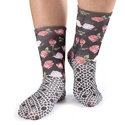 Wigglesteps Damen Socken, "RED ROSES", Design 1286, one Size 36-41 von Wigglesteps