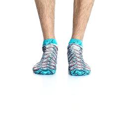 Wigglesteps Hochwertige Herren-Sneakersocken – einzigartig gemustert, bunt und stilvoll lustig, 3D-Hai, 40.5-46 EU von Wigglesteps