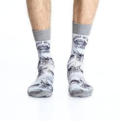 Wigglesteps | Men's Calf Length Socks | Vintage Motors Grey Collection | EU 41-46 (Grey) von Wigglesteps