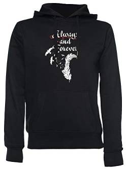 Always and Forever Unisex Herren Damen Kapuzenpullover Schwarz Unisex Men's Women's Hoodie Black von Wigoro