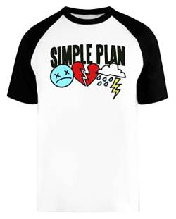 Best Simple Plan Band LogoGenre Rock Favorite Unisex Herren Frau Baseball T-Shirt Weiß Unisex Baseball T-Shirt von Wigoro