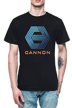 Cannon Films! Herren T-Shirt Tee Schwarz Men's Black T-Shirt von Wigoro
