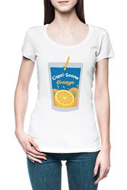 Capri Sun Damen T-Shirt Tee Weiß Women's White T-Shirt von Wigoro