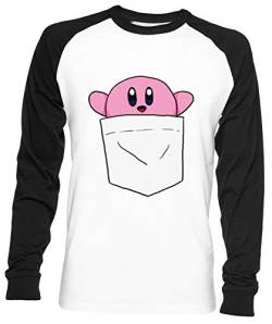 Tasche Kirby Unisex Herren Frau Baseball T-Shirt Weiß Unisex Baseball T-Shirt von Wigoro