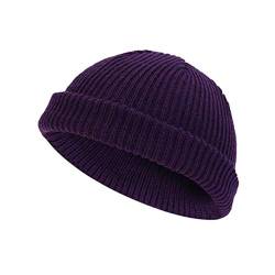 Wigwam Coole Fischer-Trawler-Beanie-Mütze im Vintage-Stil, für Herren und Damen, Hipster-Docker, Violett von Wigwam