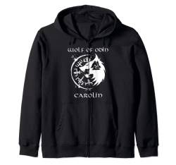 Wolf Of Odin Carolin Kapuzenjacke von Wikinger Geschenkidee mit personalisiertem Namen