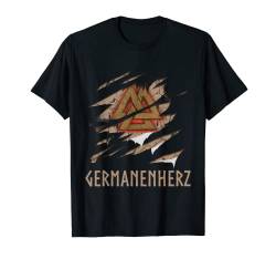 Germanenherz Valknut Wotansknoten Germanen Kleidung Wikinger T-Shirt von Wikinger und Germanen Kleidung