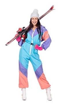 WILBERS & WILBERS - Damen Kostüm Ski Sport - Overall Winter - Karneval Fasching - einteiliger Overall lila-blau - Größe L/42-44 von WILBERS & WILBERS