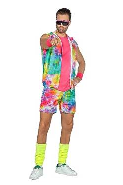 WILBERS & WILBERS - Dreiteiliges Party-Outfit - Aerobic-Fitness-Outfit in Neonfarben für Herren - Größe S von WILBERS & WILBERS