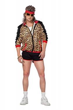 WILBERS & WILBERS Herren 80er Retro Jogginganzug - Panther Disco Kostüm - Zweiteiliger Leo Fasching Anzug für Herren - Größe XL/56-58 von WILBERS & WILBERS