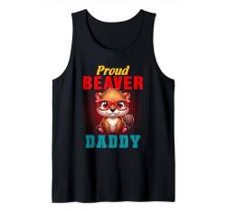 Proud Beaver Costume Daddy Father's Day Zoo Animal Lover Tank Top von Wild Animal Father's Day Costume