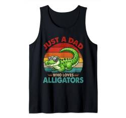 Vintage Retro A Dad Loves Alligators Funny Father's Day Tank Top von Wild Animal Father's Day Costume