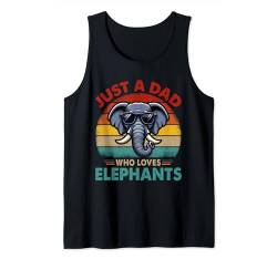 Vintage Retro A Dad Loves Elephants Funny Father's Day Tank Top von Wild Animal Father's Day Costume