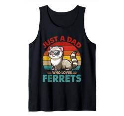Vintage Retro A Dad Loves Ferrets Funny Father's Day Tank Top von Wild Animal Father's Day Costume