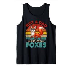 Vintage Retro A Dad Loves Foxes Funny Father's Day Tank Top von Wild Animal Father's Day Costume