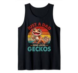 Vintage Retro A Dad Loves Geckos Funny Father's Day Tank Top von Wild Animal Father's Day Costume