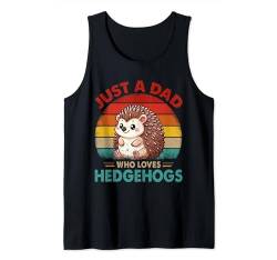 Vintage Retro A Dad Loves Hedgehogs Funny Father's Day Tank Top von Wild Animal Father's Day Costume