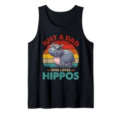 Vintage Retro A Dad Loves Hippos Funny Father's Day Tank Top von Wild Animal Father's Day Costume