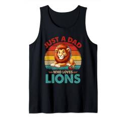 Vintage Retro A Dad Loves Lions Funny Father's Day Tank Top von Wild Animal Father's Day Costume