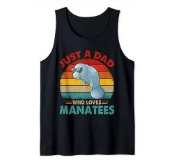 Vintage Retro A Dad Loves Manatees Funny Father's Day Tank Top von Wild Animal Father's Day Costume