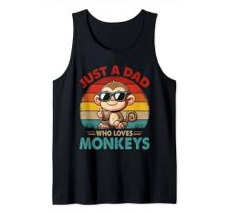 Vintage Retro A Dad Loves Monkeys Funny Father's Day Tank Top von Wild Animal Father's Day Costume