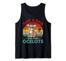 Vintage Retro A Dad Loves Ocelots Funny Father's Day Tank Top von Wild Animal Father's Day Costume