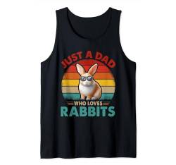 Vintage Retro A Dad Loves Rabbits Funny Father's Day Tank Top von Wild Animal Father's Day Costume
