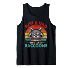 Vintage Retro A Dad Loves Raccoons Funny Father's Day Tank Top von Wild Animal Father's Day Costume