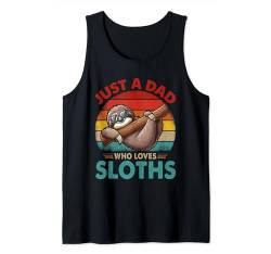 Vintage Retro A Dad Loves Sloths Funny Father's Day Tank Top von Wild Animal Father's Day Costume