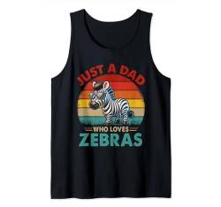 Vintage Retro A Dad Loves Zebras Funny Father's Day Tank Top von Wild Animal Father's Day Costume