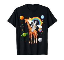 Astronaust Riding Giraffe Costume Space Colorful Rainbow T-Shirt von Wild Animal Vacations Costume