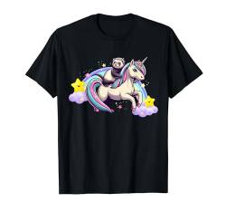 Frettchen Reiten Einhorn Kostüm bunt Regenbogen Liebhaber Kinder T-Shirt von Wild Animal Vacations Costume