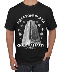 Nakatomi Plaza Christmas Party 1988 Classic McClane Die Hard Ugly Christmas Sweater Unisex Grafik T-Shirt, Black Nakatomi Plaza, XL von Wild Bobby