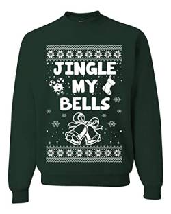 Wild Bobby Jingle My Bells Ugly Christmas Sweater Unisex Crewneck Sweatshirt, Grün (Forest Green), X-Large von Wild Bobby