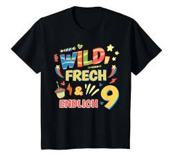 Kinder Wild Frech Und Endlich 9 Jahre Geburtstagsshirt Geburtstag T-Shirt von Wild Frech Und Endlich Geburtstag Motiv Shop