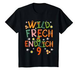 Kinder Wild Frech & Endlich 9 Jahre Alt Geburtstagsshirt Geburtstag T-Shirt von Wild Frech & Endlich Geburtstag Motiv Design Shop
