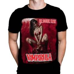 Bloodline Vampirella Herren T-Shirt Gothic Horror Print, Schwarzes Baumwoll-T-Shirt, Movie Poster Tee von Wild Star Hearts