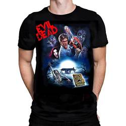 Evil Dead Movie Poster Herren T-Shirt Schwarz Baumwolle Classic Horror Film Graphic Tee Shirt, Schwarz , XL von Wild Star Hearts