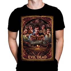 Evil Dead Necronomicon Herren T-Shirt Horror Druck Schwarzes Grafik T-Shirt, Filmposter Tee von Wild Star Hearts