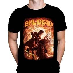 Evil Dead Who's Laughing Now Herren T-Shirt Gothic Horror Print, Schwarzes Baumwoll-T-Shirt, Movie Poster Tee von Wild Star Hearts