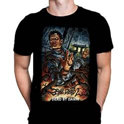 Evil Dead by Dawn Herren T-Shirt Halloween Gothic Horror Print Schwarz Grafik T-Shirt Film Poster Tee, Schwarz , 58 von Wild Star Hearts