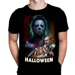 Halloween The Beginning Herren T-Shirt Gothic Horror Print, Schwarzes Baumwoll-T-Shirt, Movie Poster Tee von Wild Star Hearts