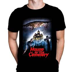 House by The Cemetery Herren T-Shirt Halloween Horror Druck Schwarzes Grafik T-Shirt, Filmposter Tee von Wild Star Hearts